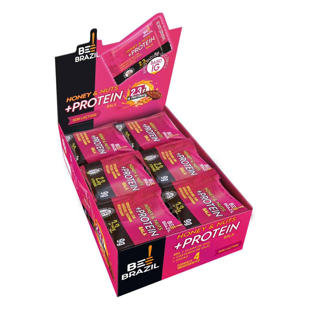 Bee Brazil Bala de Mel com Proteína - Display 18 un x 9g