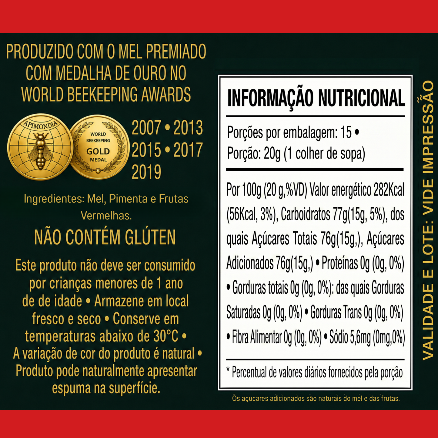 Hot Honey - Mel e Pimenta com Frutas Vermelhas 290g
