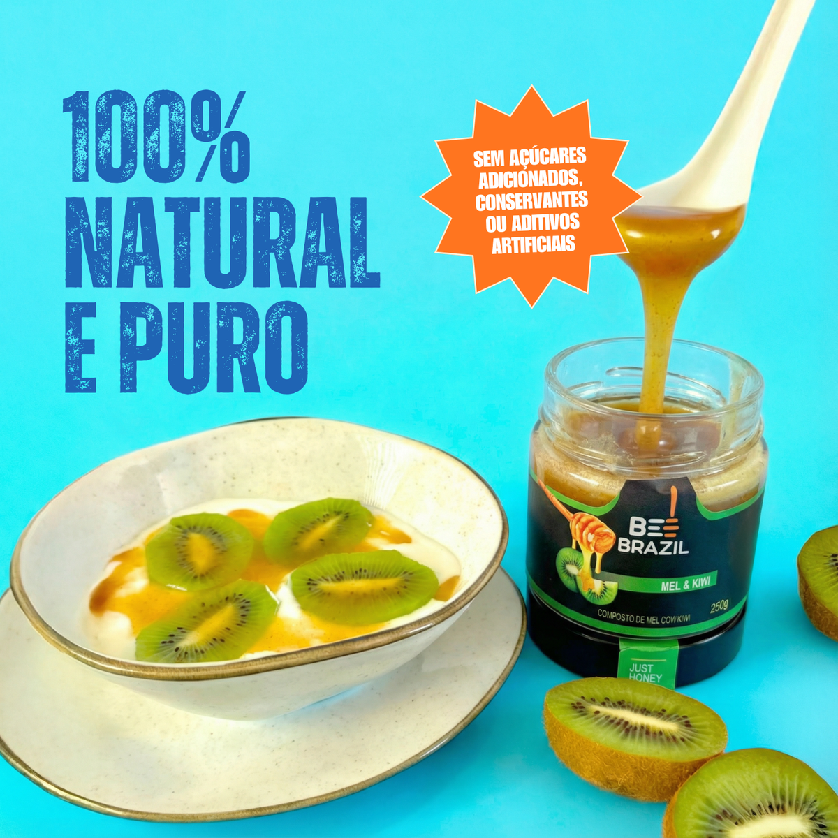 Honey+Fruits Mel com Kiwi 250g