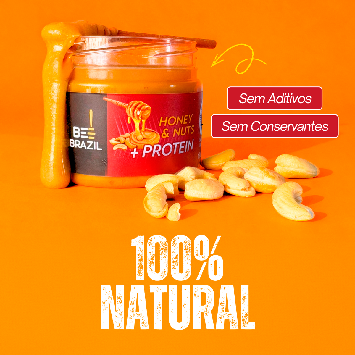 Honey+Nuts - Castanha de Caju + Proteína 350g