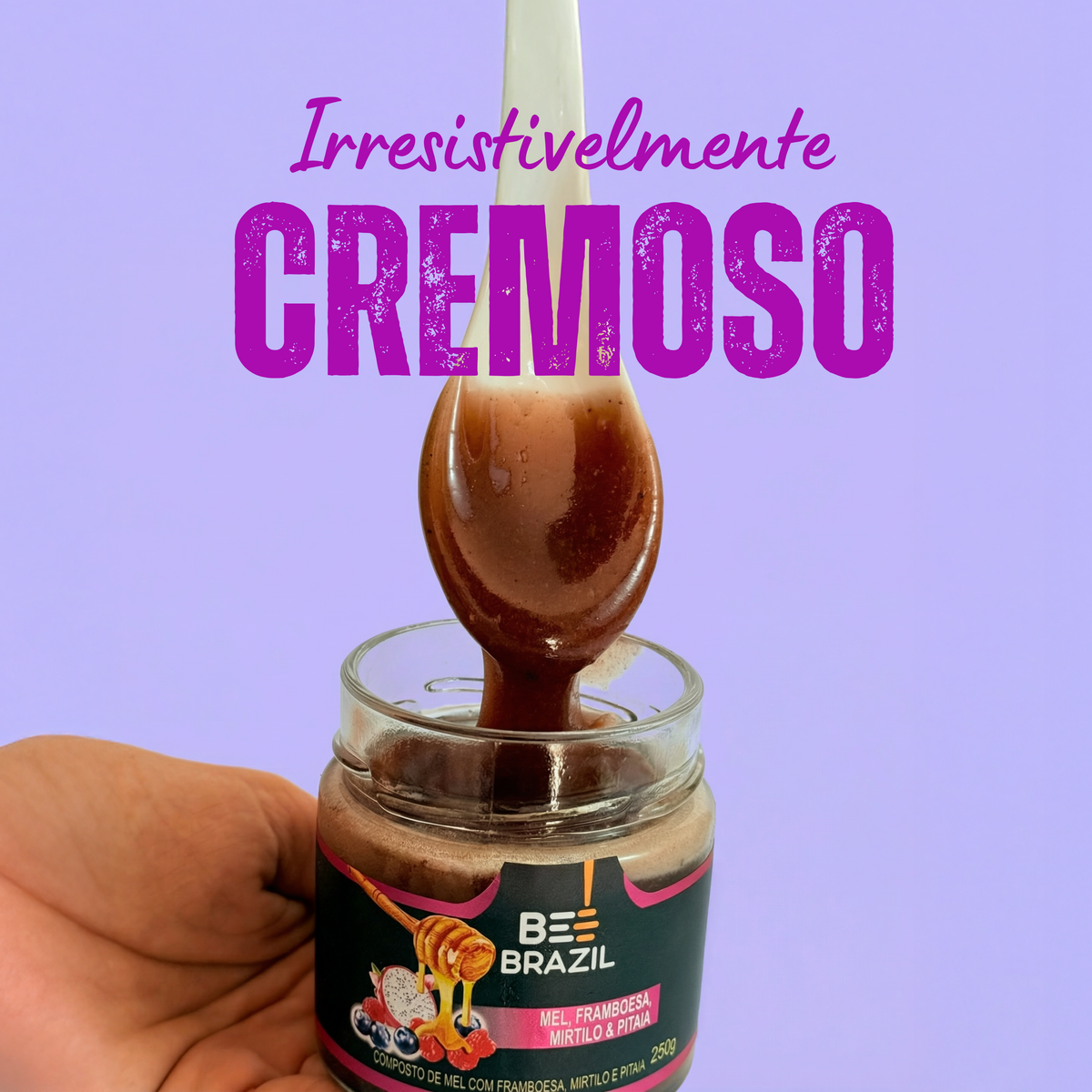 Honey+Fruits Mel com Pitaia, Framboesa e Mirtilo 250g