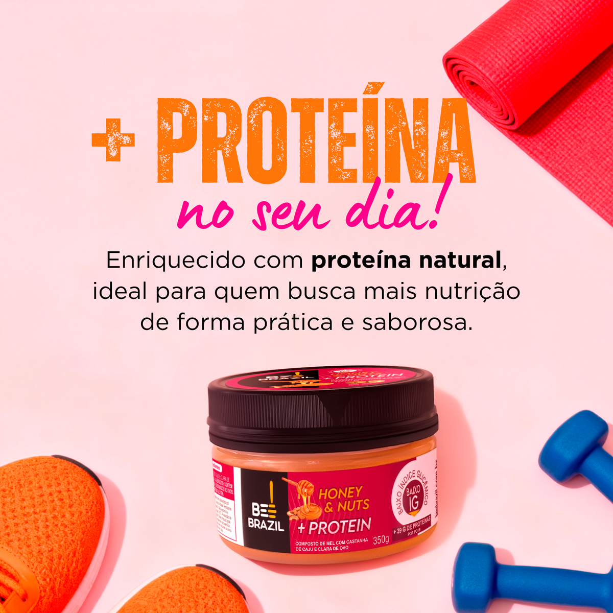 Honey+Nuts - Castanha de Caju + Proteína 350g