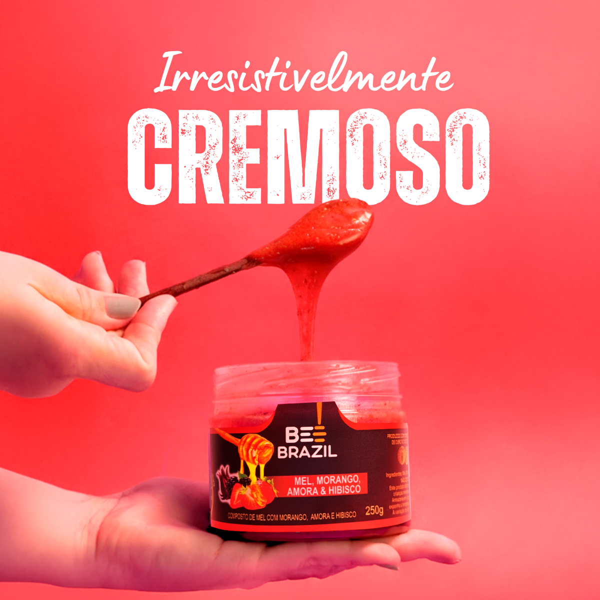 Honey+Fruits Mel com Morango e Amora e hibisco 250g