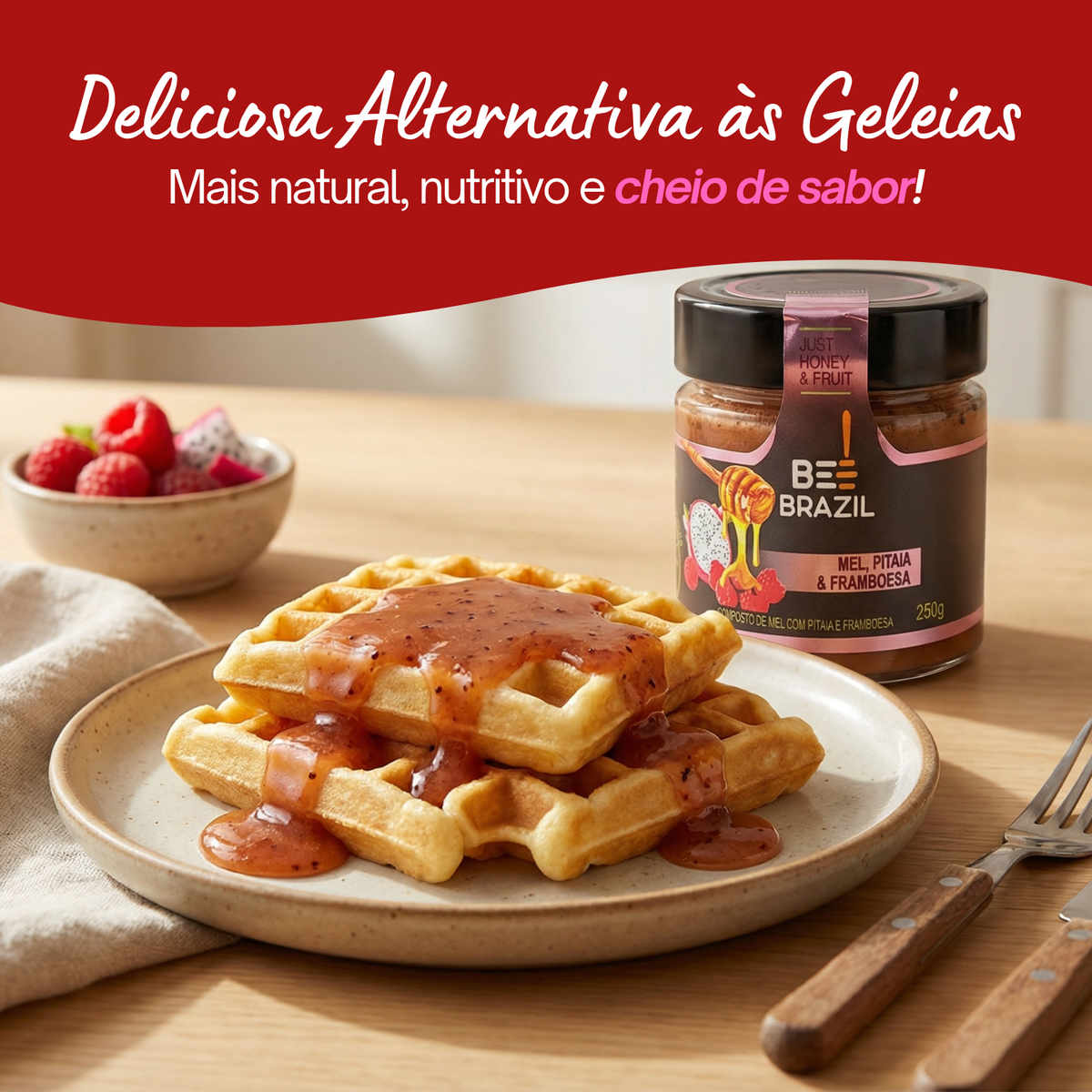 Honey+Fruits Mel com Pitaia e Framboesa 250g
