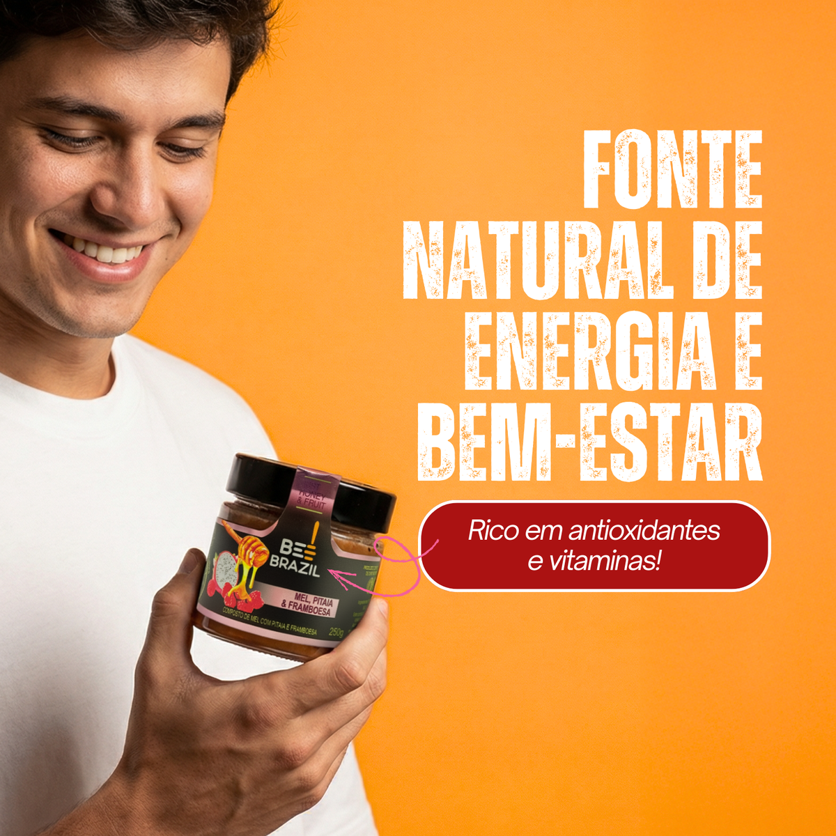 Honey+Fruits Mel com Pitaia e Framboesa 250g