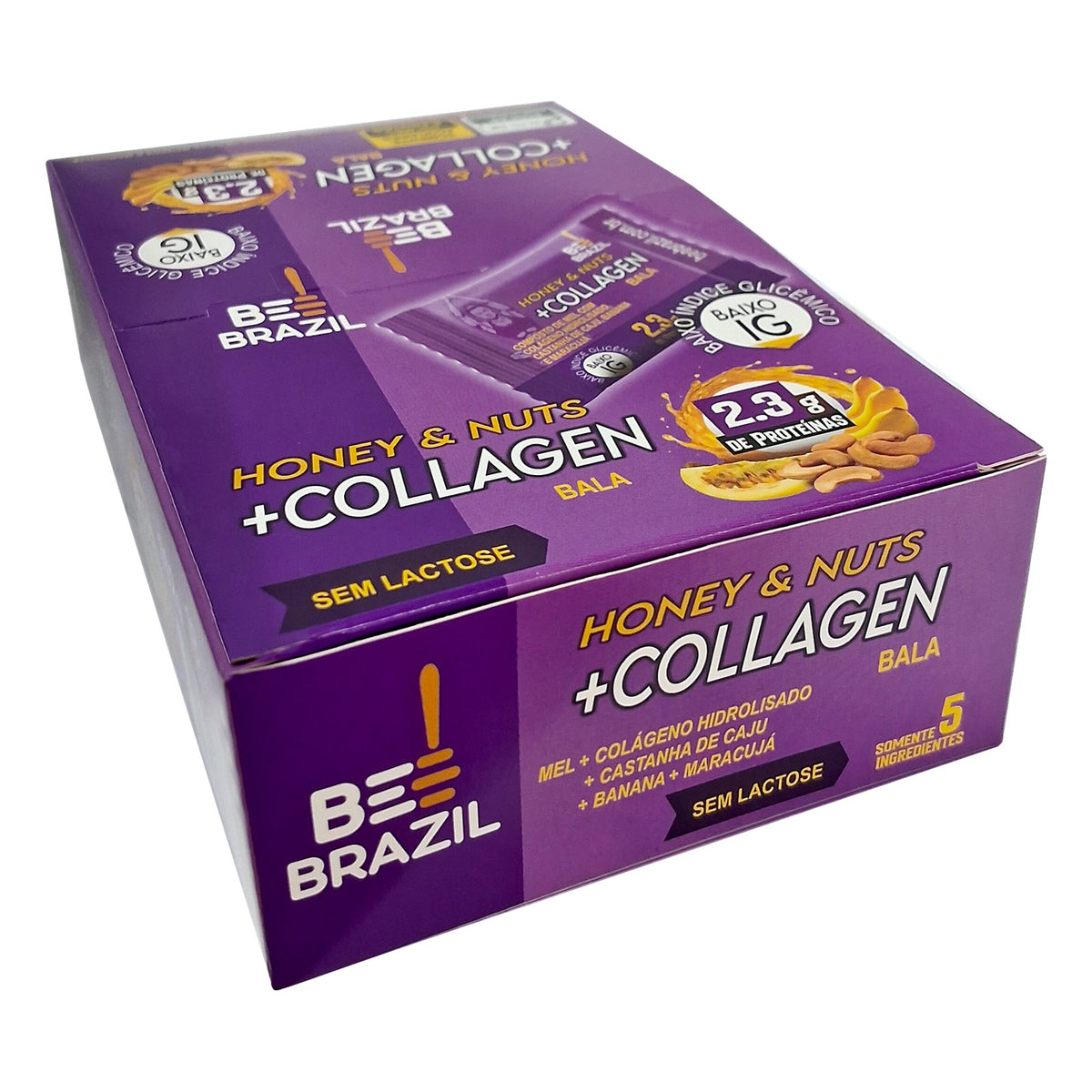 Bee Brazil Bala de Mel com Colágeno - Display 18 un x 9g