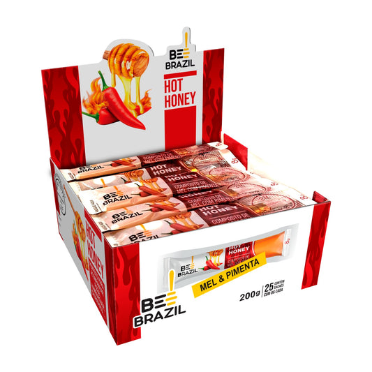 Sachê Hot Honey Mel com Pimenta Bee Brazil - display aberto