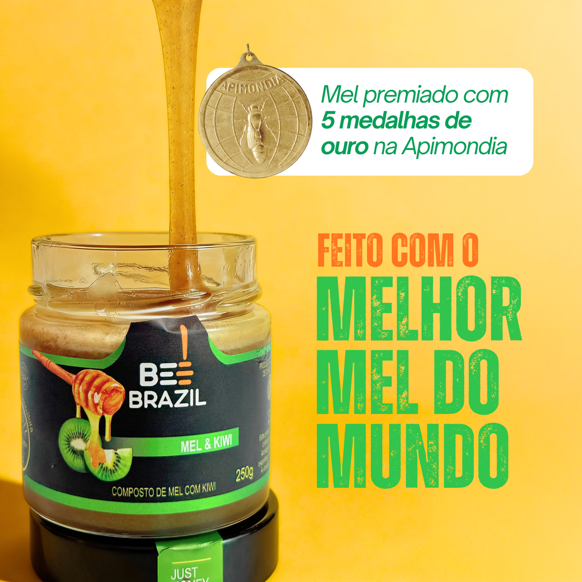 Honey+Fruits Mel com Kiwi 250g
