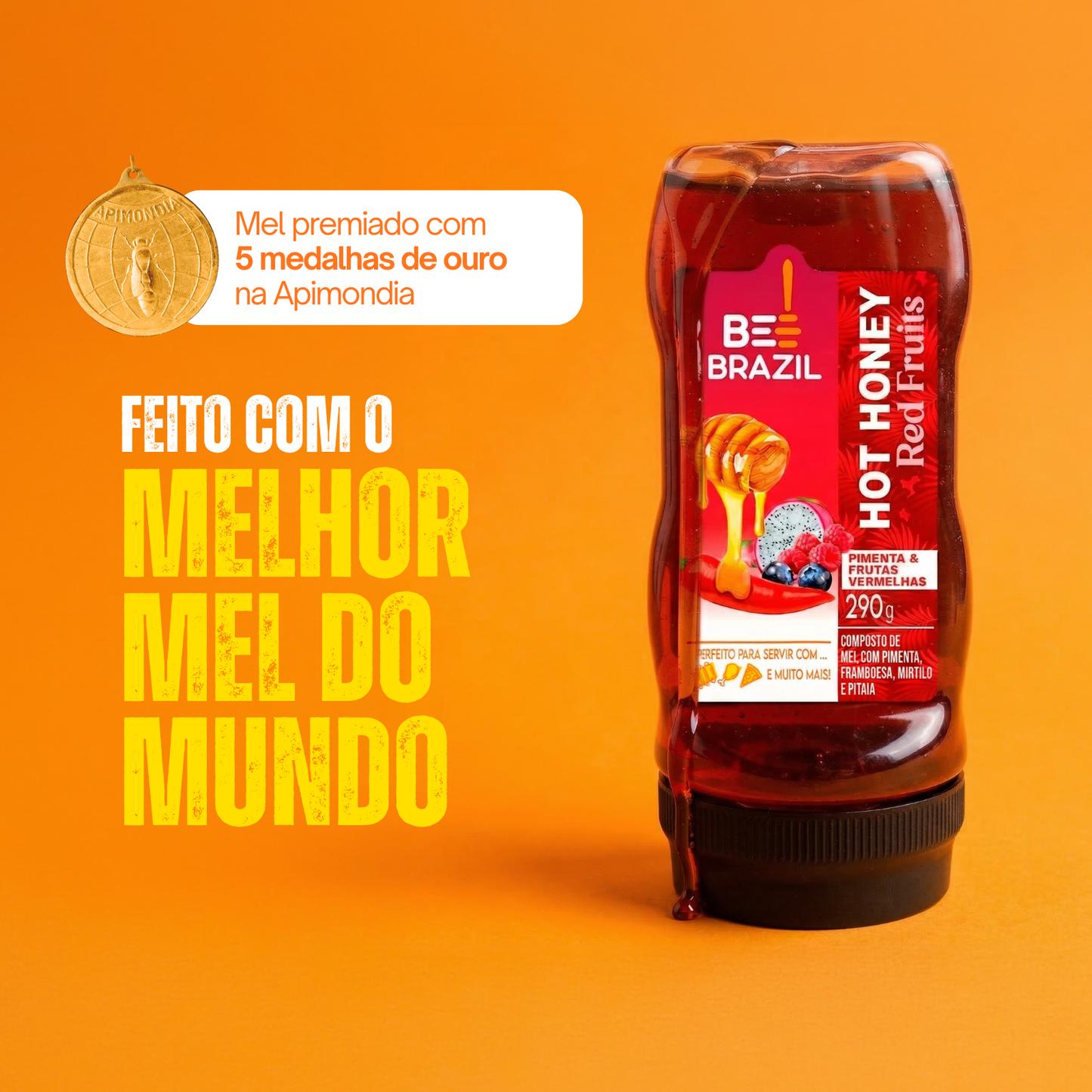 Hot Honey - Mel e Pimenta com Frutas Vermelhas 290g