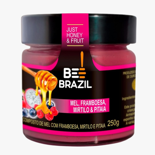 Honey+Fruits Mel com Pitaia, Framboesa e Mirtilo 250g