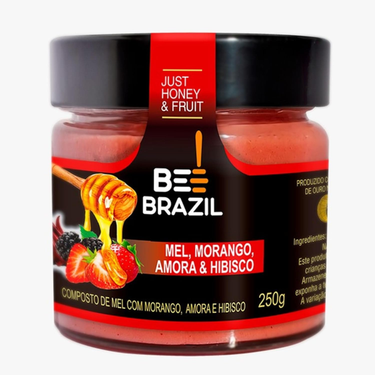 Honey+Fruits Mel com Morango e Amora e hibisco 250g