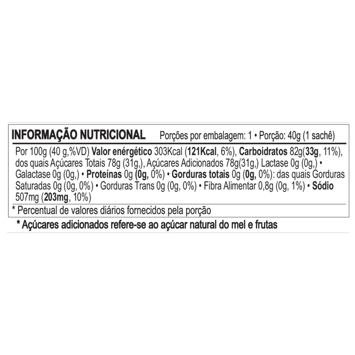 Honey + Fruits Carbo - Display com 10 unidades