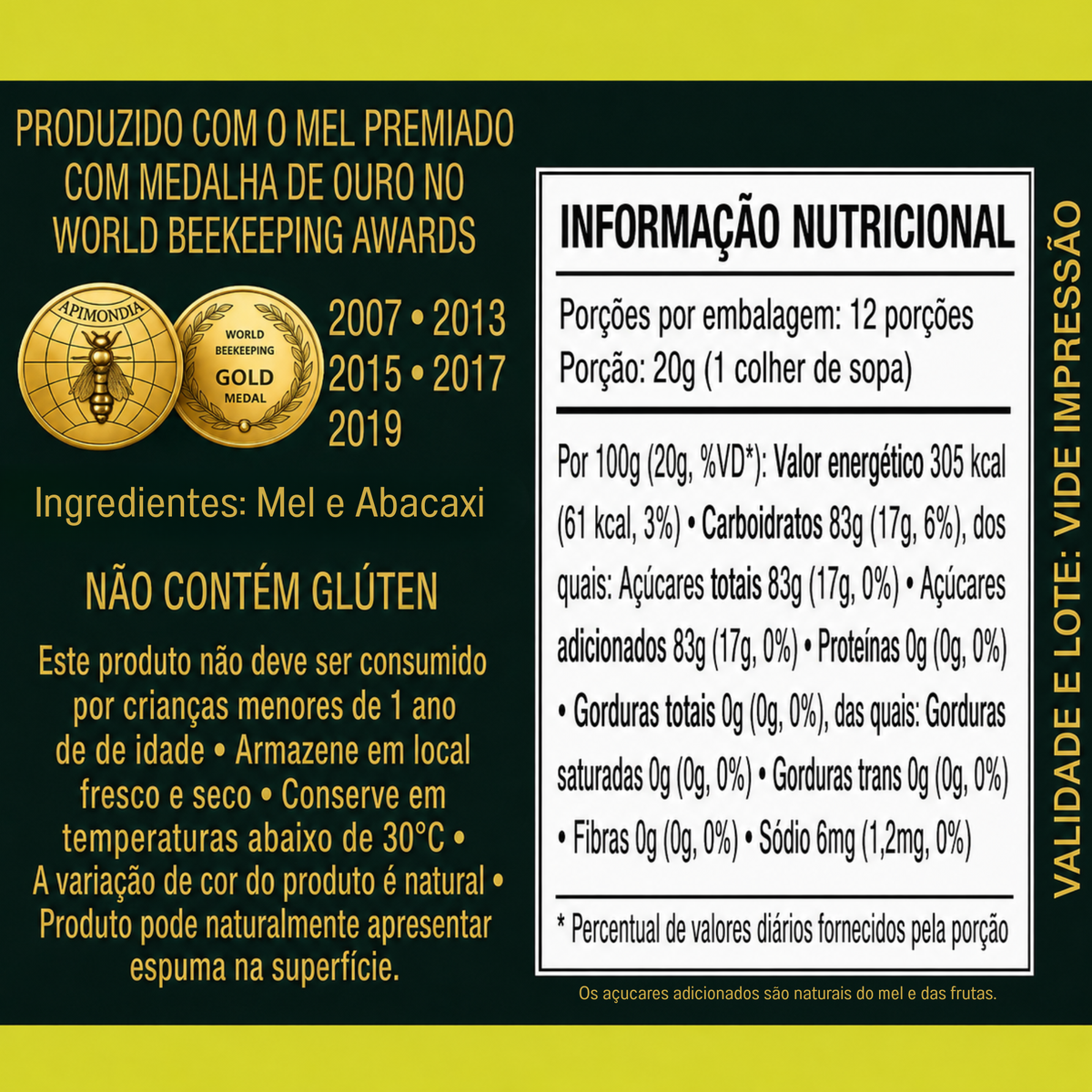 Honey+Fruits Mel com Abacaxi 250g