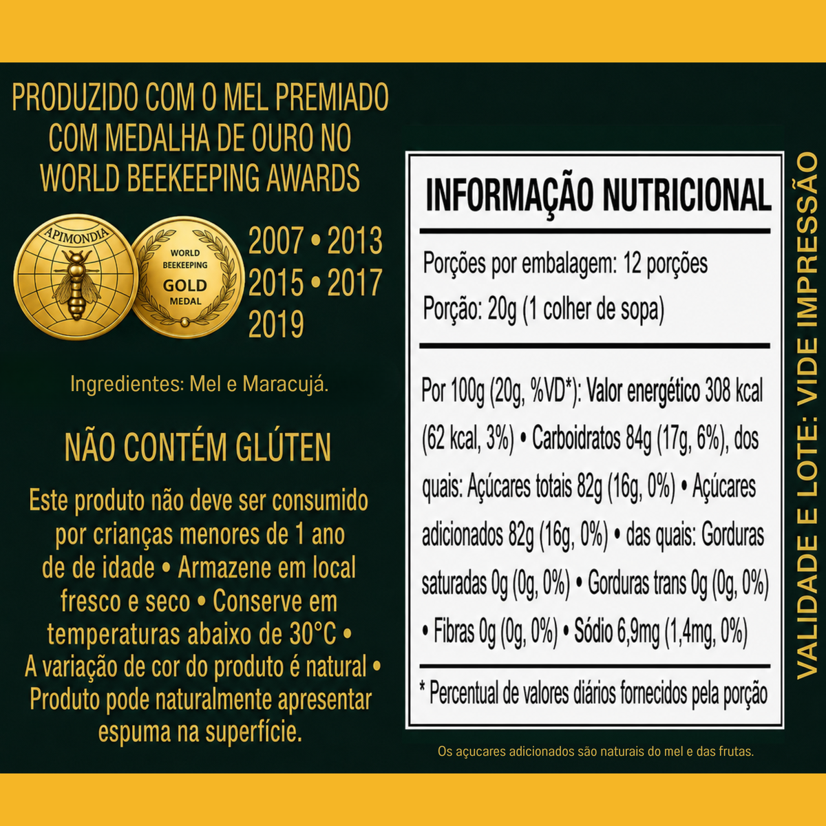 Honey+Fruits Mel com Maracujá 250g